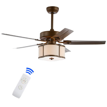 Edith 52" Metal/Wood LED Ceiling Fan With Remote - JONATHAN Y